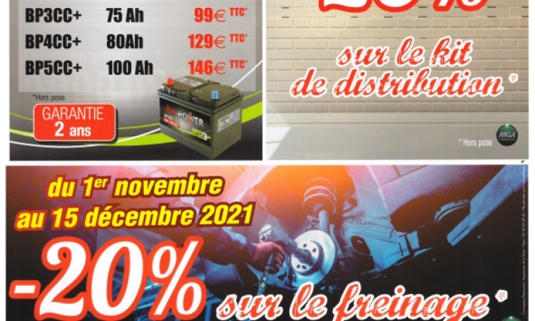 Offre promotionnelle batterie freins kit de distribution, Morgan'Auto Coulonges-sur-l’Autize 